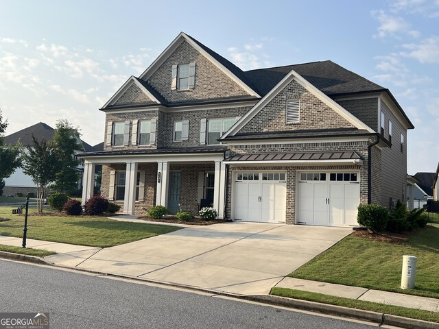 4405 Croftshire Pl, Cumming, GA 30040 - view of front facade featuring brick siding, concrete driveway, and a front yard