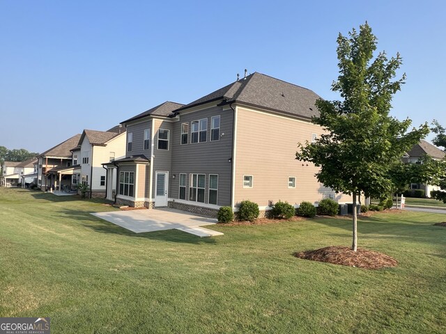 4405 Croftshire Pl, Cumming, GA 30040 - view of front of home with a standing seam roof, covered porch, metal roof, a chimney, and french doors