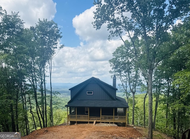 198 Stirratt Rd, Ranger, GA 30734 - back of property featuring a porch and a chimney