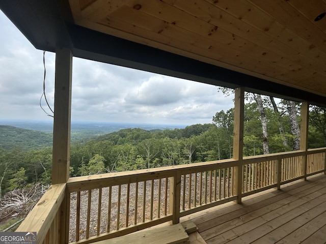 198 Stirratt Rd, Ranger, GA 30734 - wooden deck with a wooded view