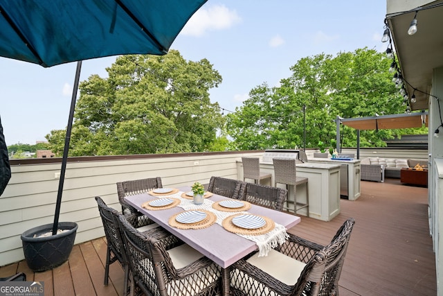 986 Mauldin St SE, Atlanta, GA 30316 - deck featuring outdoor dining area, an outdoor living space, and outdoor dry bar