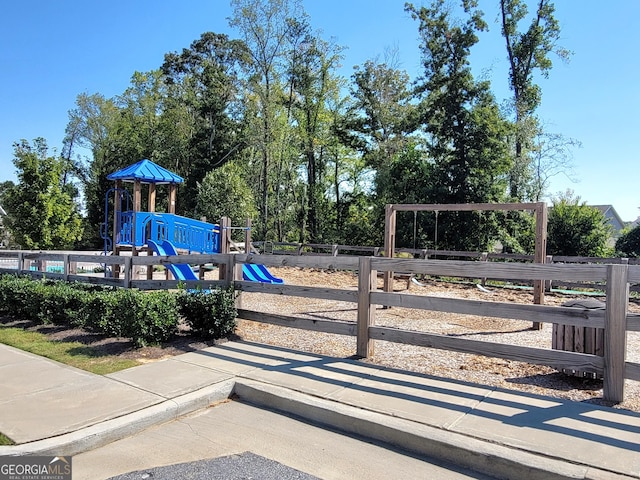 communal playground with fence