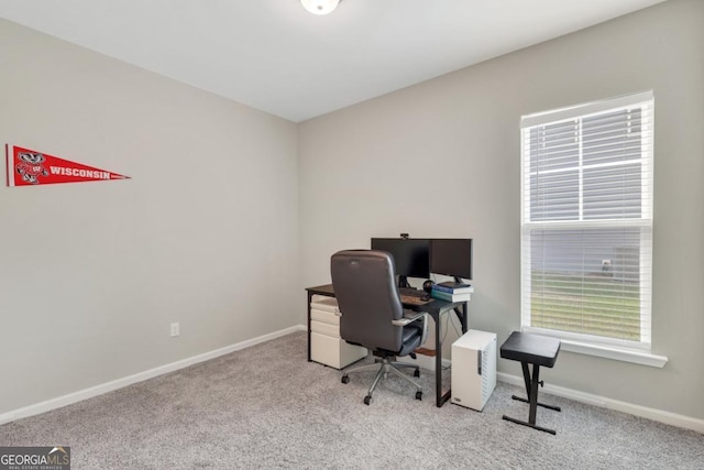 128 Clearwater Dr, Brunswick, GA 31523 - office with baseboards and carpet flooring