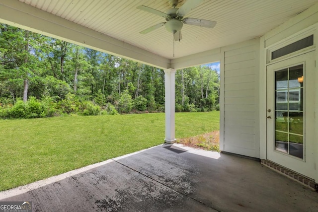 128 Clearwater Dr, Brunswick, GA 31523 - view of patio / terrace with a ceiling fan