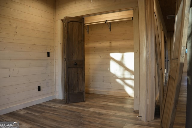 12 Mountain Creek Rd, Blue Ridge, GA 30513 - interior space with wooden walls and dark wood finished floors