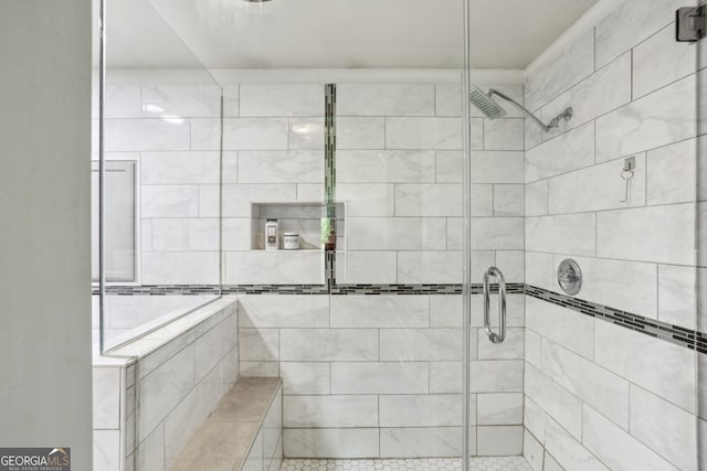 full bathroom with a stall shower