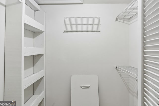 walk in closet featuring radiator heating unit