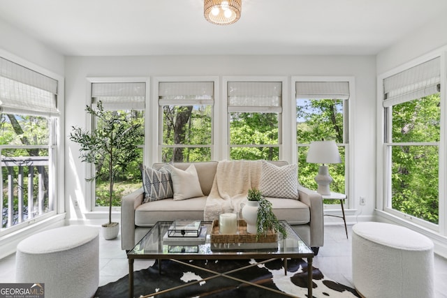sunroom / solarium featuring a wealth of natural light