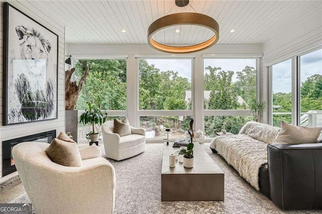 1059 Antioch Dr, Brookhaven, GA 30319 - sunroom with wood ceiling