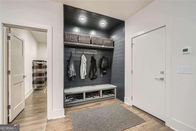 1059 Antioch Dr, Brookhaven, GA 30319 - mudroom with recessed lighting and wood finished floors