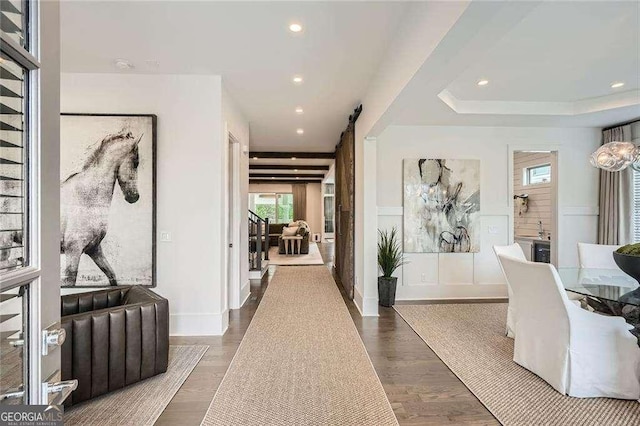 1059 Antioch Dr, Brookhaven, GA 30319 - hallway with recessed lighting and wood finished floors