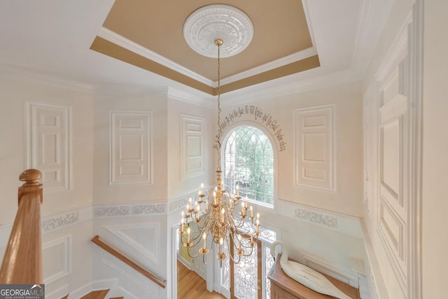 988 Hunters Rdg, Jasper, GA 30143 - interior space featuring an inviting chandelier, ornamental molding, and a raised ceiling