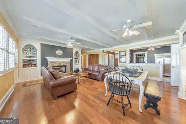 988 Hunters Rdg, Jasper, GA 30143 - living area with baseboards, ceiling fan, and ornamental molding