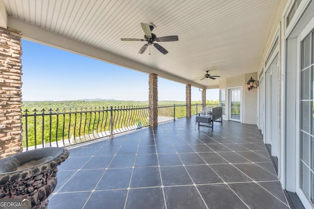 988 Hunters Rdg, Jasper, GA 30143 - view of patio with ceiling fan and a rural view