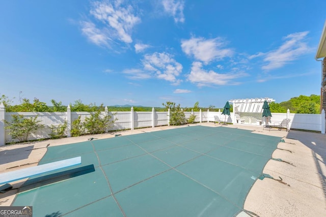 988 Hunters Rdg, Jasper, GA 30143 - view of pool with a fenced in pool, a patio, a fenced backyard, and a pergola
