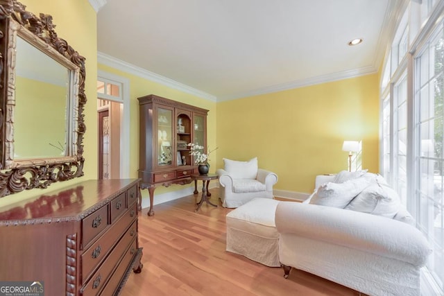 988 Hunters Rdg, Jasper, GA 30143 - sitting room featuring baseboards, ornamental molding, and light wood finished floors