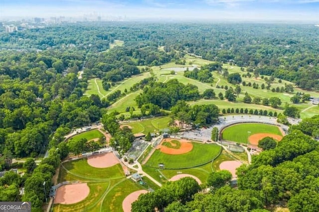 4835 Merlendale Ct, Atlanta, GA 30327 - birds eye view of property with a forest view