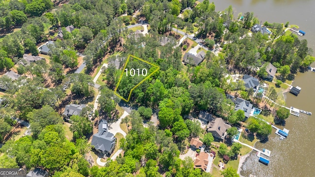1010 Troon Ct, Greensboro, GA 30642 - bird's eye view with a water view and a residential view