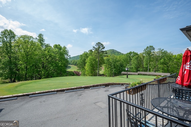 view of patio with view of golf course