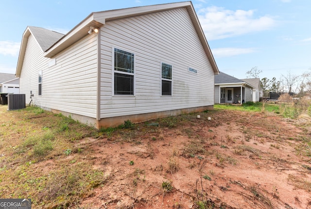 view of property exterior featuring central AC unit