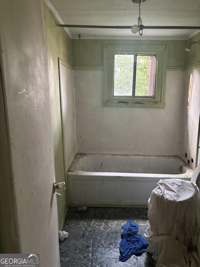 full bath with a tub and a shower