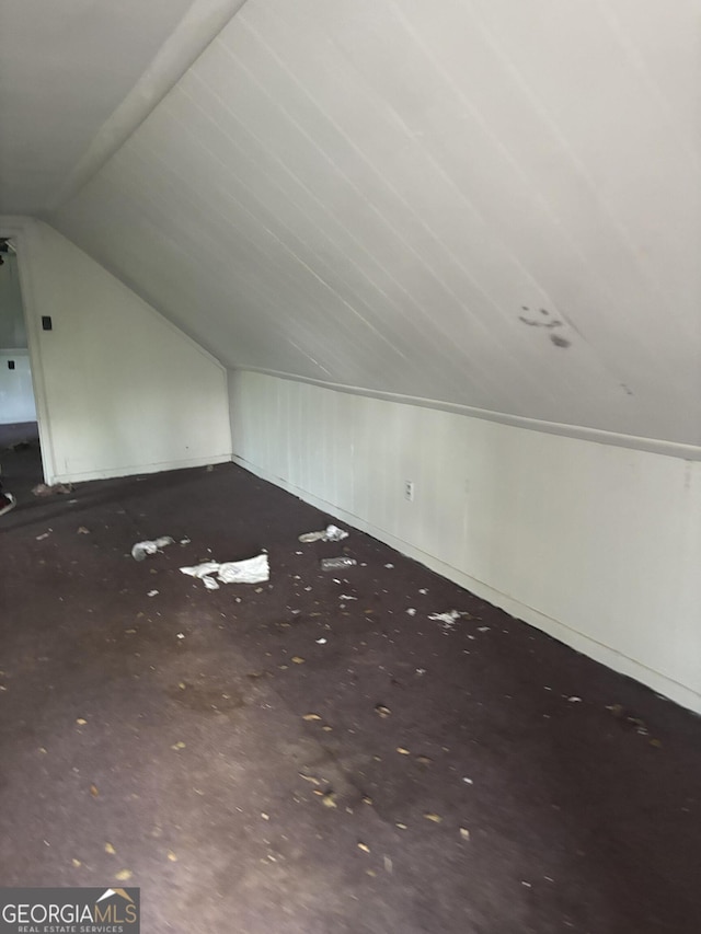 bonus room with vaulted ceiling