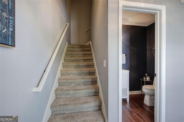 50 Westside Chase, Cartersville, GA 30120 - stairway with baseboards and wood finished floors