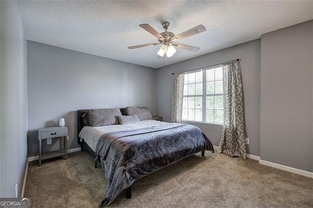 50 Westside Chase, Cartersville, GA 30120 - bedroom featuring carpet, a textured ceiling, baseboards, and ceiling fan