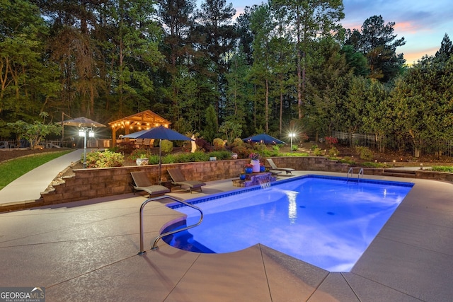 view of pool with fence, a patio area, and a fenced in pool