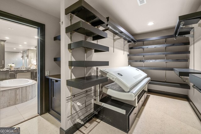 interior space with visible vents and recessed lighting