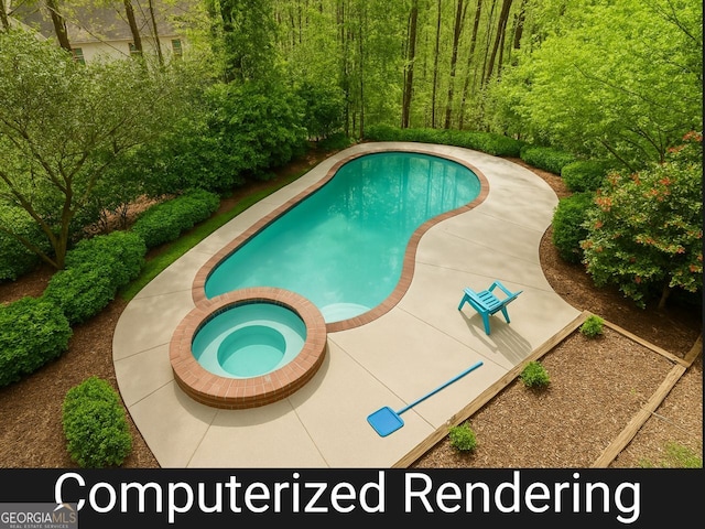 225 Nacoochee Dr, Woodstock, GA 30188 - view of pool with a pool with connected hot tub