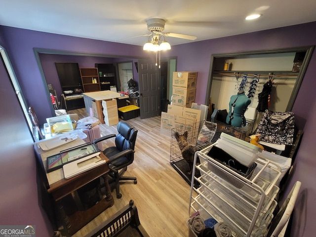 225 Nacoochee Dr, Woodstock, GA 30188 - office space with ceiling fan and light wood finished floors