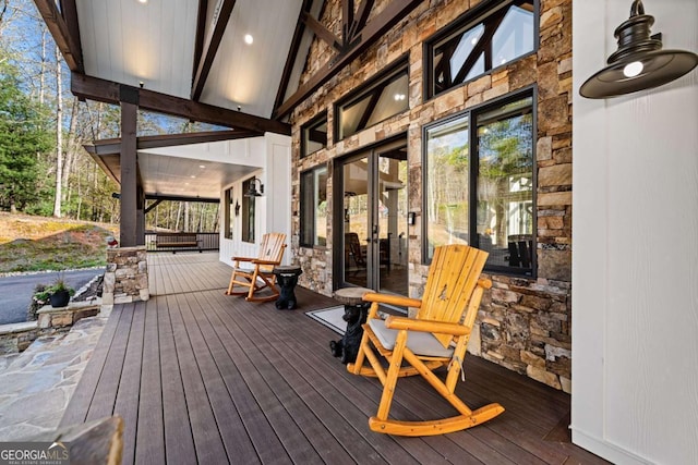 deck with french doors
