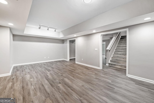 515 Old Chartwell Xing, Alpharetta, GA 30022 - finished basement featuring baseboards, recessed lighting, stairs, and wood finished floors