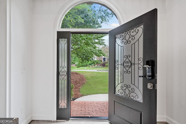 515 Old Chartwell Xing, Alpharetta, GA 30022 - entrance foyer with baseboards and wood finished floors