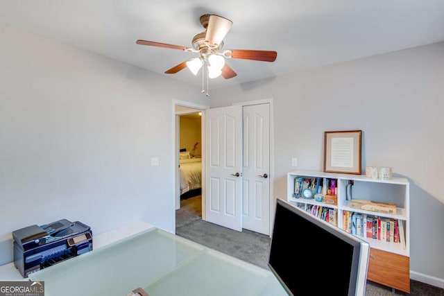 200 Piedmont Ave, Gainesville, GA 30501 - carpeted home office with ceiling fan