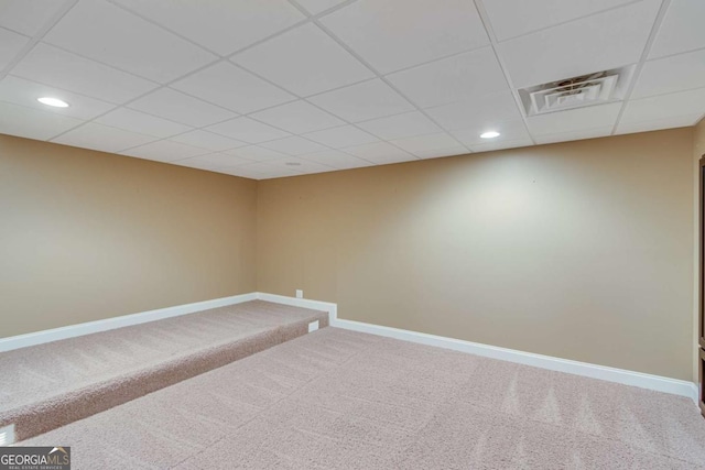 200 Piedmont Ave, Gainesville, GA 30501 - spare room with baseboards, a paneled ceiling, visible vents, and carpet