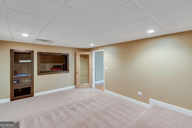 200 Piedmont Ave, Gainesville, GA 30501 - interior space with recessed lighting, visible vents, carpet floors, baseboards, and a paneled ceiling