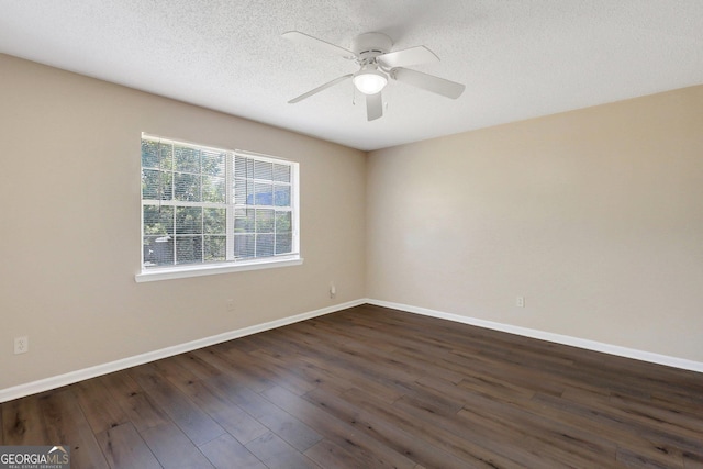 767 Madison Dr, Hinesville, GA 31313 - unfurnished room featuring a ceiling fan, baseboards, a textured ceiling, and dark wood-style floors