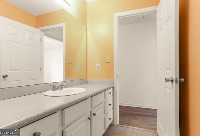 bathroom featuring vanity and tile patterned floors