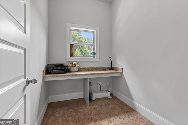 279 Sturry Dr, Mcdonough, GA 30252 - unfurnished office featuring built in study area, carpet, and baseboards