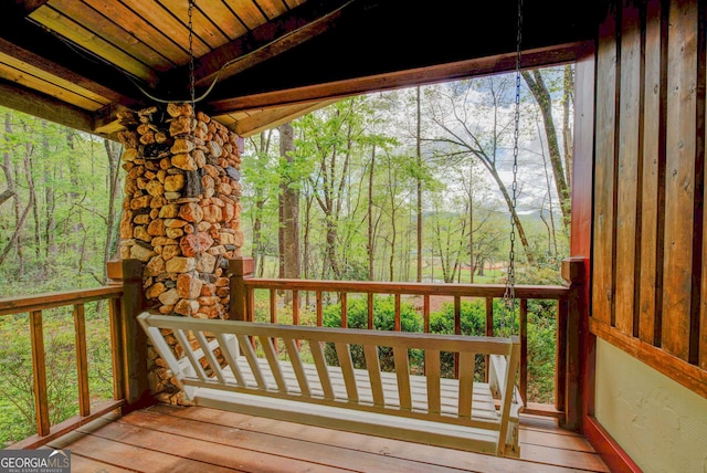 63 Eagle Chase Cir, Dillard, GA 30537 - view of side of property with a gambrel roof, metal roof, and covered porch