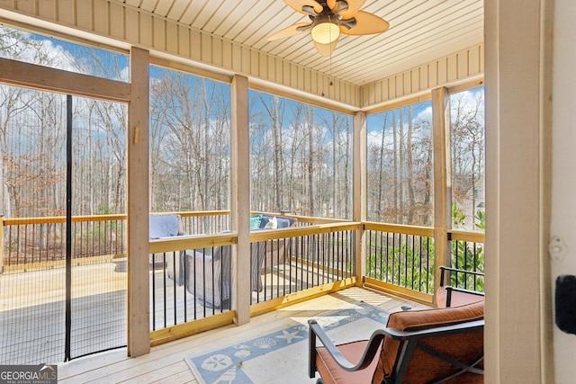108 Turnberry Trce, Sharpsburg, GA 30277 - sunroom featuring a ceiling fan