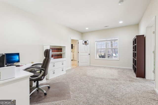 108 Turnberry Trce, Sharpsburg, GA 30277 - carpeted office space featuring recessed lighting and baseboards