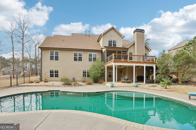 108 Turnberry Trce, Sharpsburg, GA 30277 - view of pool featuring a patio and ceiling fan