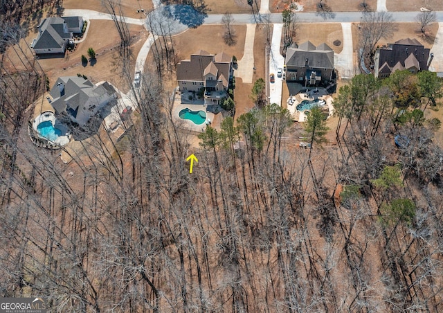 108 Turnberry Trce, Sharpsburg, GA 30277 - aerial overview of property's location with a pool area and nearby suburban area