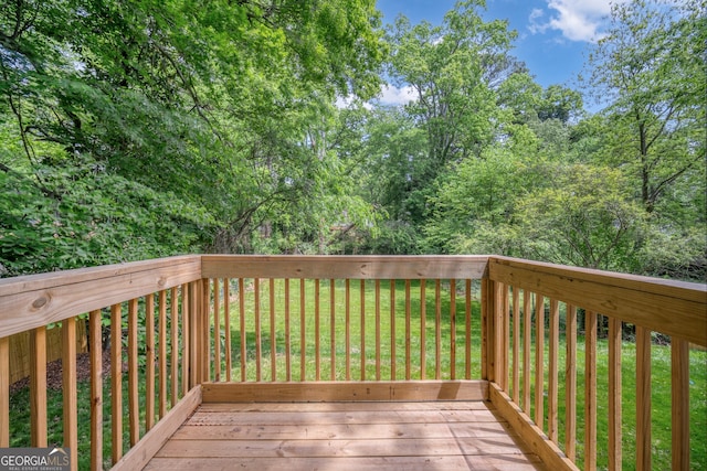 deck with a lawn