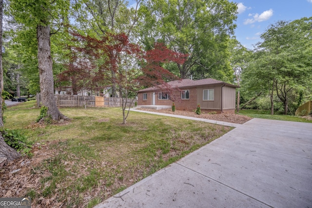 view of yard with fence