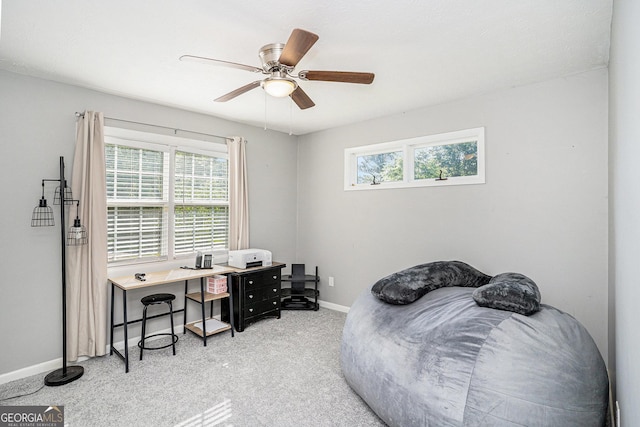 205 Tamea Trl, Covington, GA 30014 - bedroom featuring multiple windows, baseboards, an office area, and carpet floors
