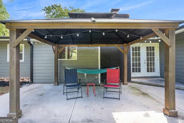 205 Tamea Trl, Covington, GA 30014 - view of patio / terrace with a gazebo and french doors